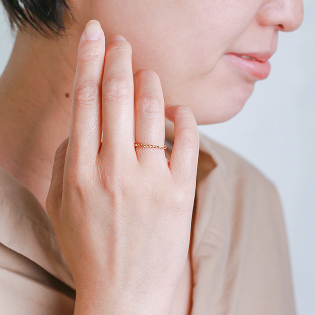 K18/Pt「ケイティ」リング ー ホワイトゴールド｜【オレフィーチェ