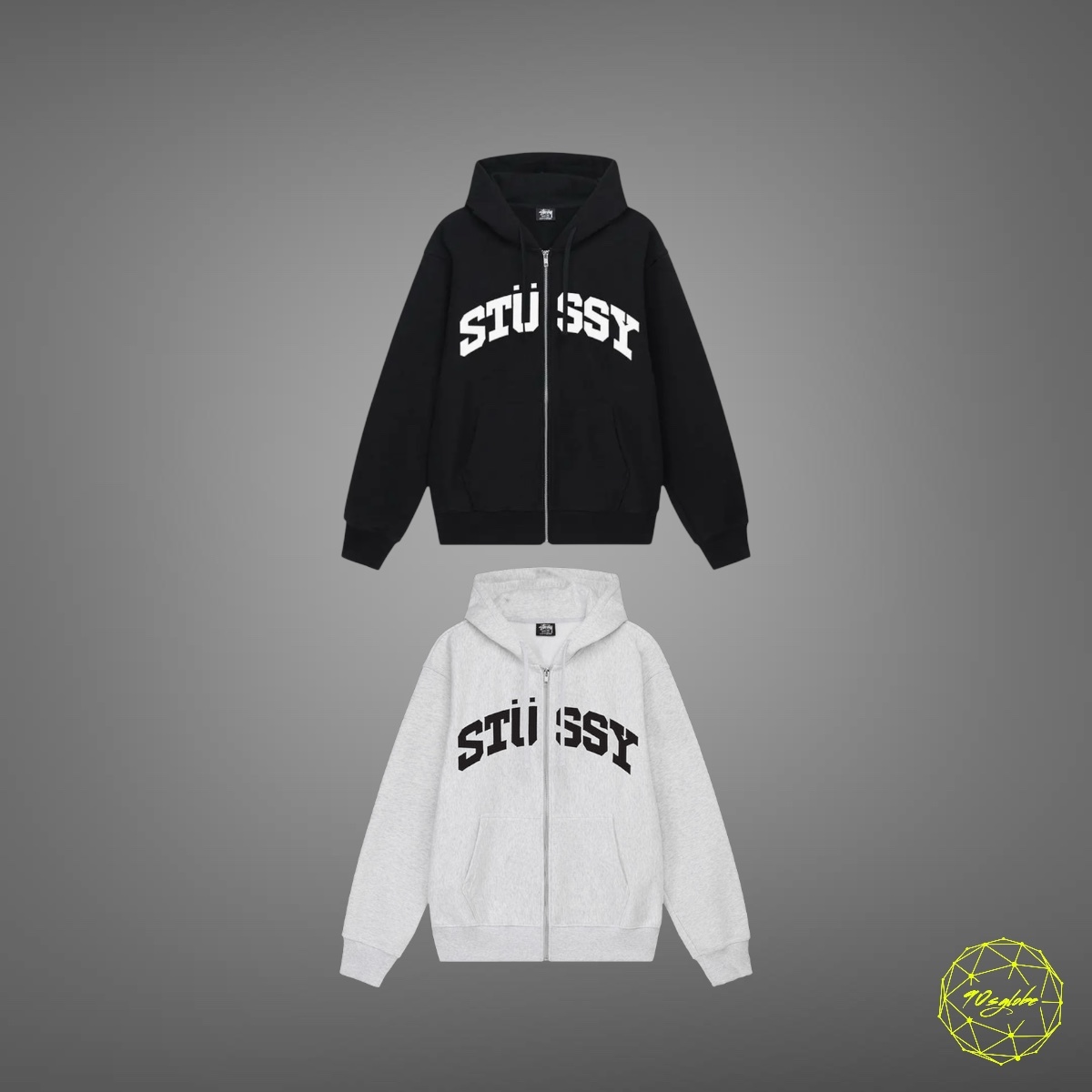 Stussy Block Sport Zip Up Logo Hoodie USA - PREORDER LISTING