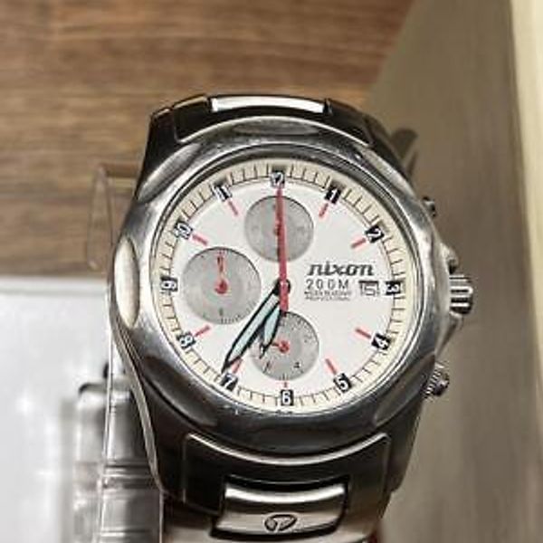 Nixon Super Rover Chronograph Silver White Analog Men's Watch