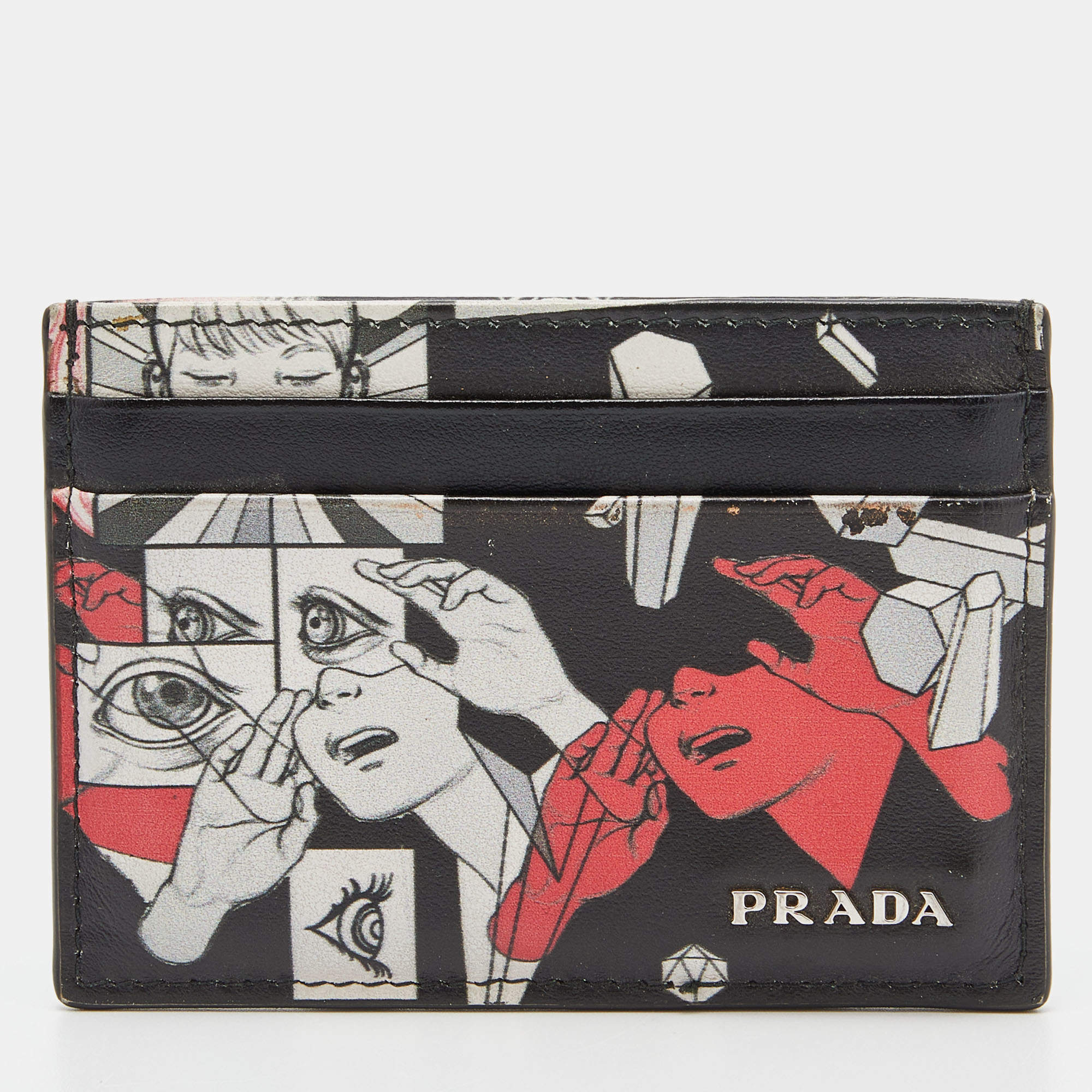 Prada Multicolor Vitello Leather Comic Card Holder Prada | TLC US