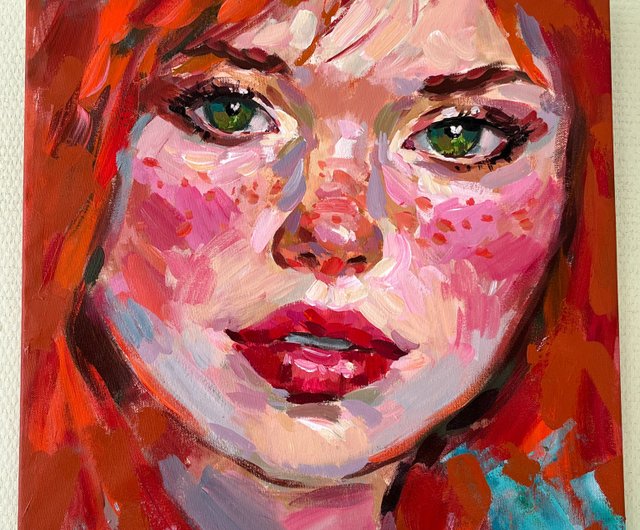 送料無料】ロシア 油絵で描かれた少女のカスタム肖像画オリジナル絵画