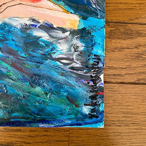 おしゃれなアクリル画 深海 美しい女性 B5サイズ アート オリジナル