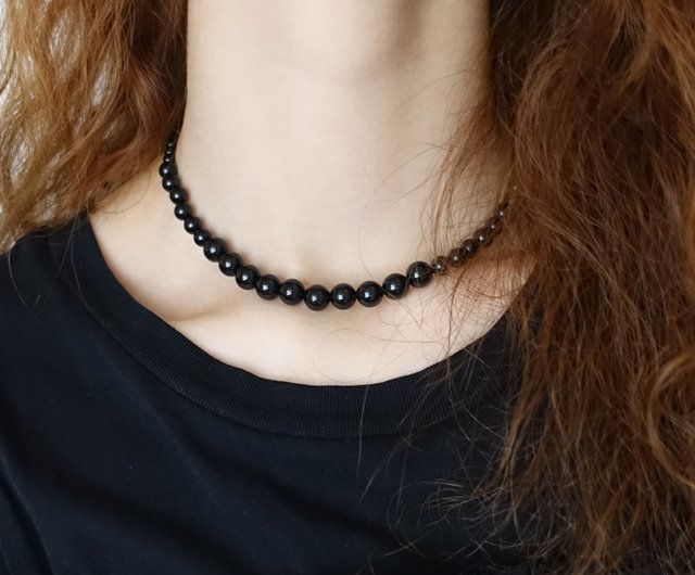 台湾 【秋冬限定】 Yin ブラッククリスタルビーズネックレス