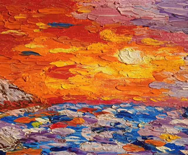 送料無料 25%OFF】ロシア 抽象的な油絵明るい絵画海の気分オイル