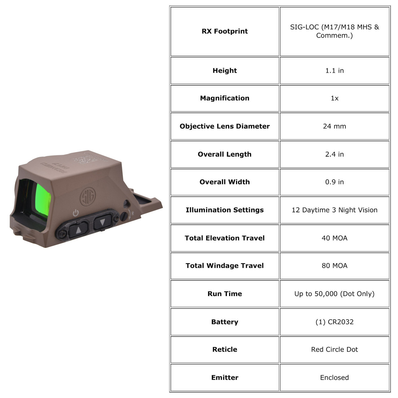 SIG SAUER Romeo-M17 Coyote Reflex Red Dot Sight SORM1700