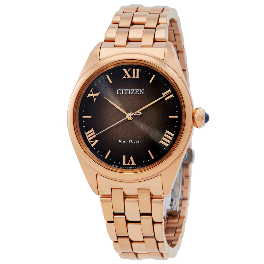 Citizen L Classic Eco-Drive Brown Dial Ladies Watch EM1143-81Z