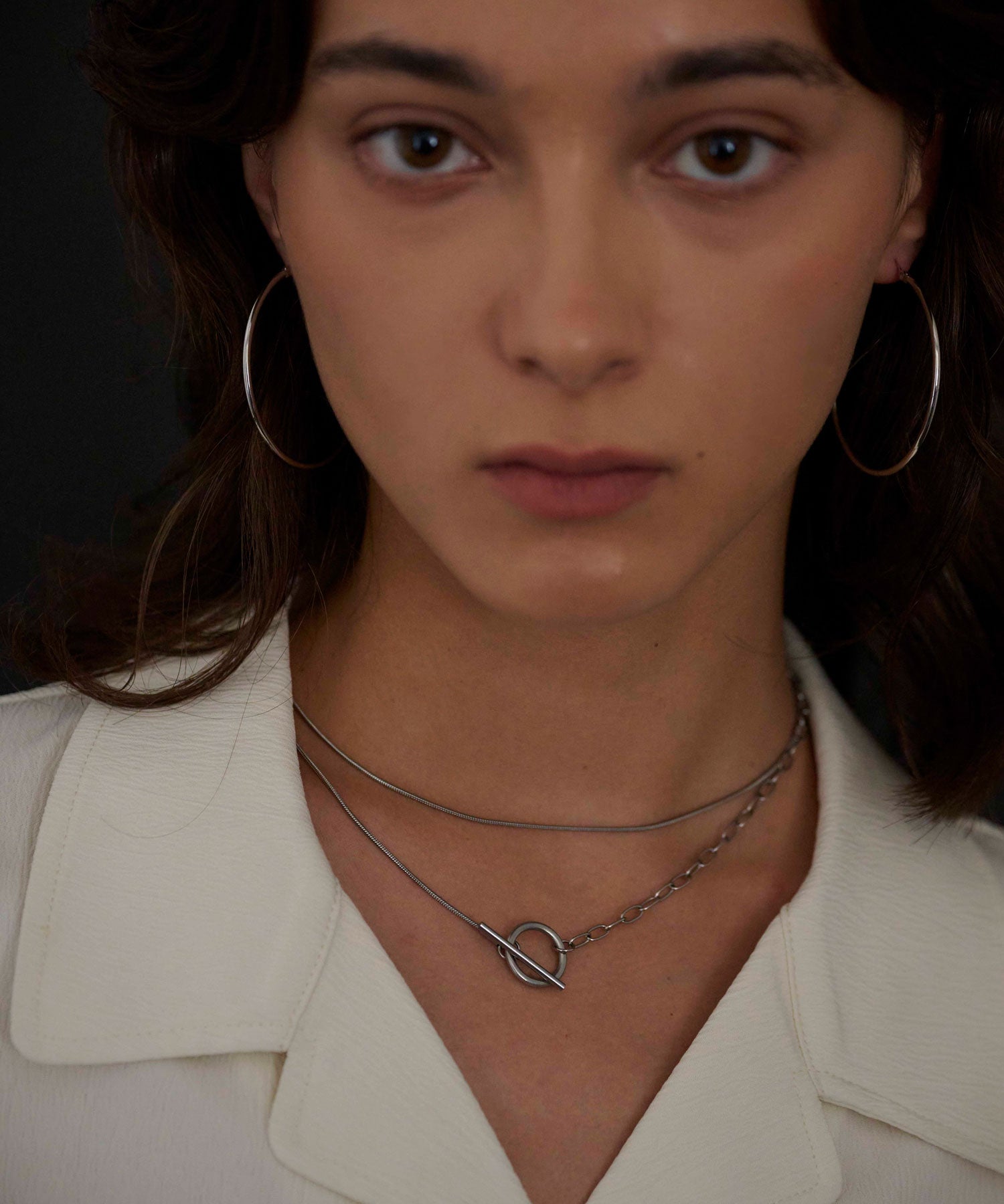 シルバー]マルチWAYロングチェーンネックレス