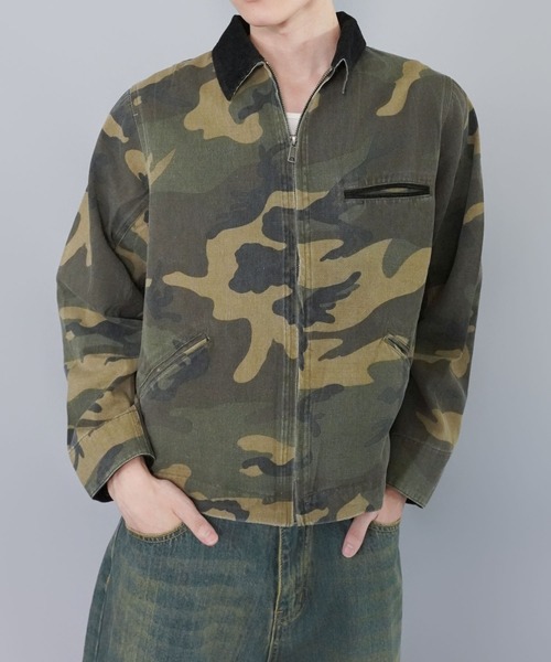 短丈デトロイトダックジャケット/カモフラージュ/リアルツリー