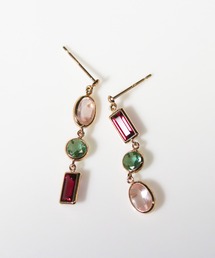 マルチカラー スナップ フープ ピアス | K10YG（ピアス（両耳用