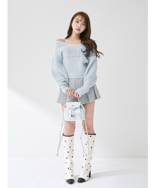 Darich ダーリッチ ファンシービーズDDロゴボリュームニットトップス