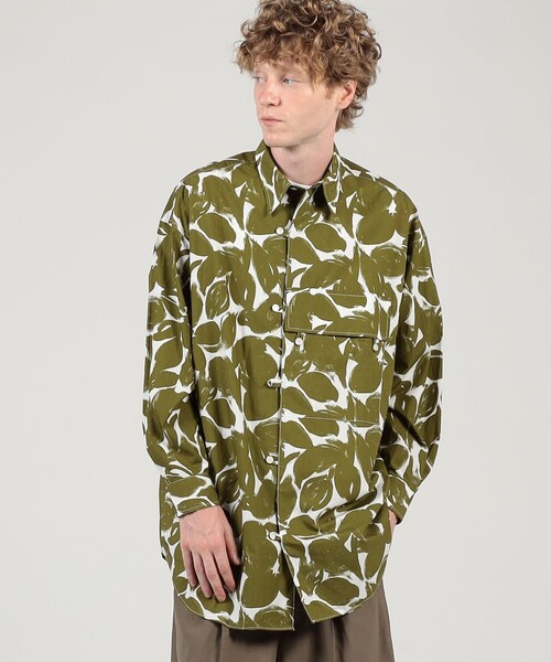 セール】HAVERSACK ATTIRE コットン総柄 ロングスリーブシャツ（シャツ