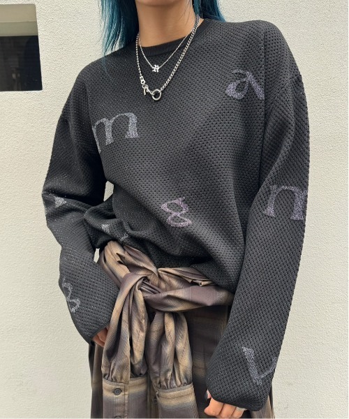 セール】DISPERSE LOGO KNIT TOP（ニット/セーター）｜Ameri（アメリ