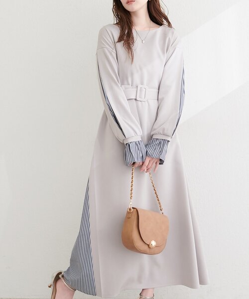 ちょっちゃん企画〉きれいめポンチ×ストライプワンピース（ワンピース