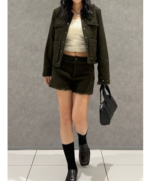 LAGUA GEM（ラグアジェム）の「COMPACT TWEED ジャケット（ノーカラー