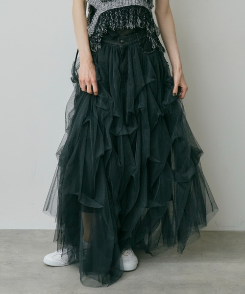 デニムcarrie(ボリュームチュールスカート)（スカート）｜LA BELLE