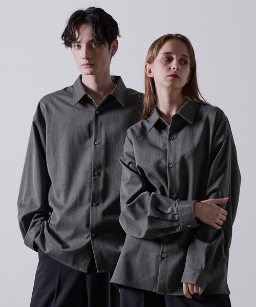 セール】【CLEL】Balloon Sleeve Loose Regular Collar Shirt