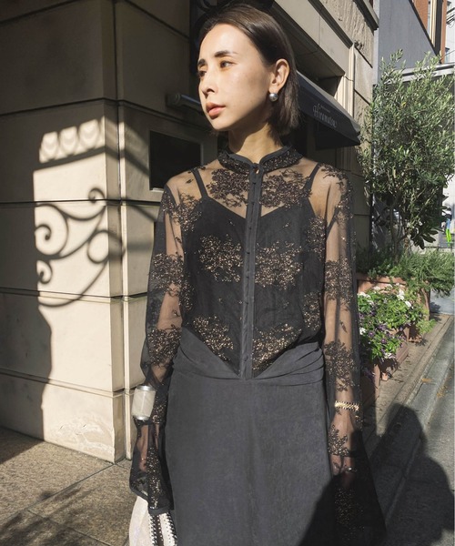Ameri（アメリ）の「FLOWER LACE DRESS（ワンピース）」 - WEAR