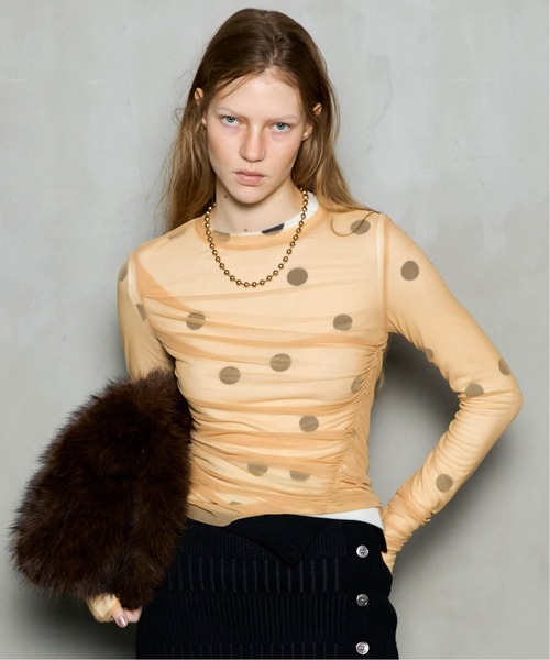 Sheer Dot Layered Tops / シアードットレイヤードトップス（Tシャツ