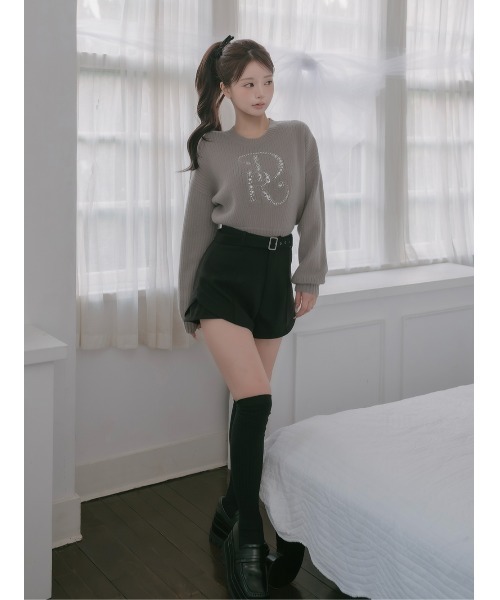 DRビジューボリュームリブニットトップス（ニット/セーター）｜Darich