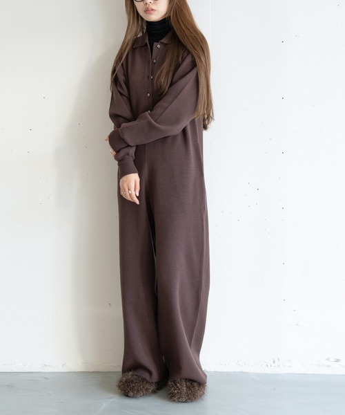 ニットジャンプスーツ（つなぎ/オールインワン）｜hwyl（ヒュイル）の