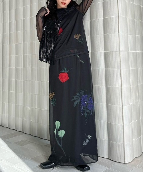 Ameri（アメリ）の「AMANDA SHEER SET DRESS（ワンピース）」 - WEAR