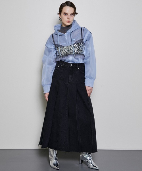 MAISON SPECIAL（メゾンスペシャル）の「Pleated Denim Skirt