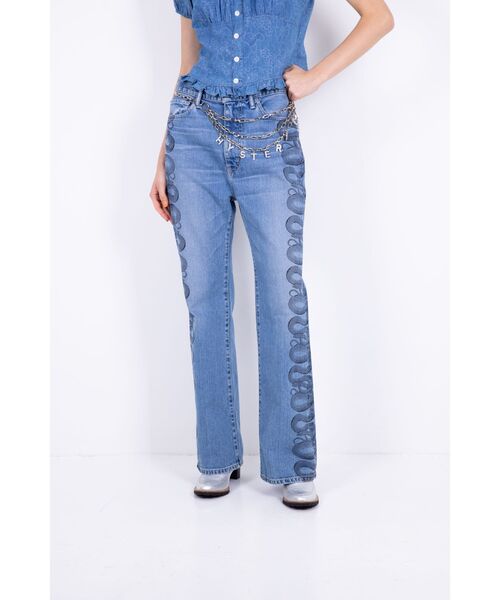 SNAKE LOOP柄デニムフレアパンツ（デニムパンツ）｜HYSTERIC GLAMOUR