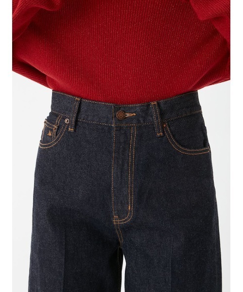 Mila Owen（ミラオーウェン）の「ヘムデザインセミフレアデニムパンツ