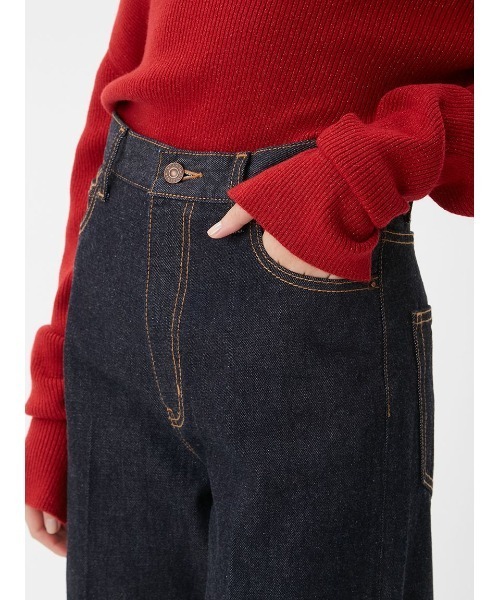 Mila Owen（ミラオーウェン）の「ヘムデザインセミフレアデニムパンツ