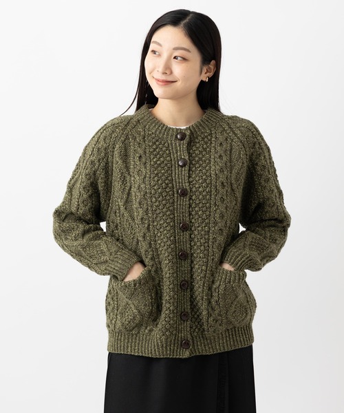 セール】メリノウール ハンドニット手編みカーディガン（カーディガン