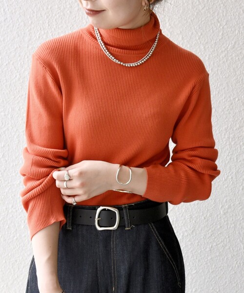 SHIPS any:〈手洗い可能〉デリケート リブ タートルネック ニット プル