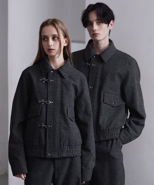 CLEL（クレイル）の「【CLEL】Wool Blend Herringbone Tweed Fireman