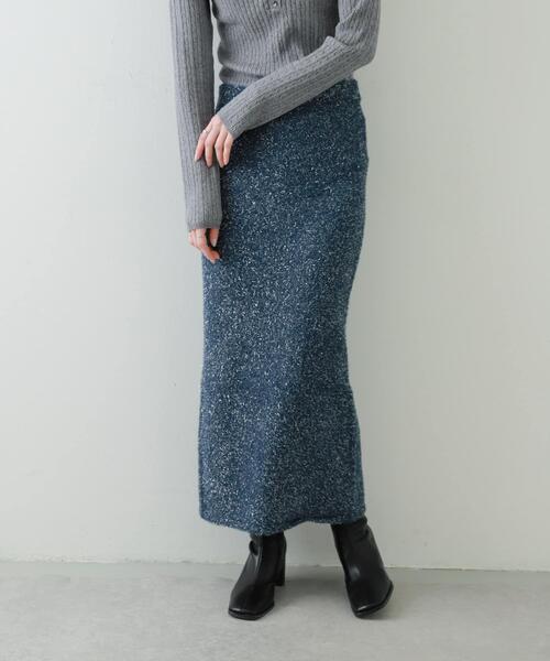 セール】『別注』さらさ×SENSE OF PLACE ラメシャギーニットスカート