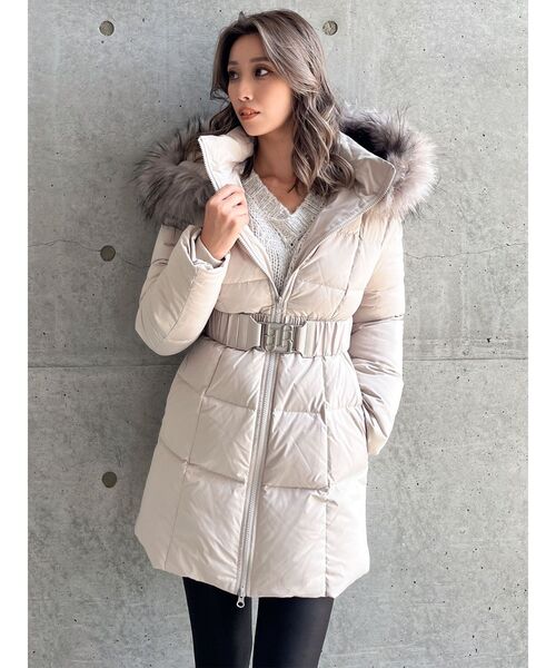 GYDA（ジェイダ）の「GYGYベルト付きロングダウンコート（ダウン