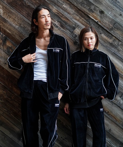 セール】VELOUR TRACK JACKET/THRASHER スラッシャー ベロア トラック