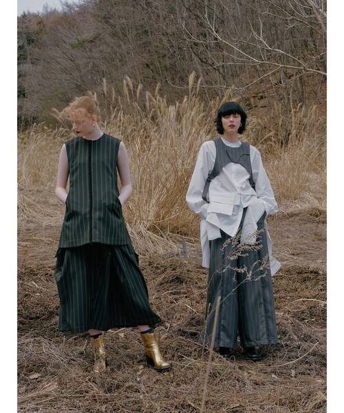 UN3D.（アンスリード）の「MULTI PINSTRIPE LONG VEST / マルチピン