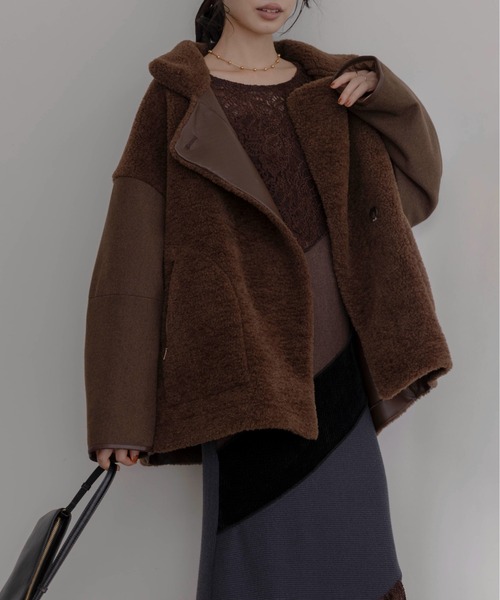 リバーシブル ムートン ハーフコート Eimee Law│Eimee Law & LHELBIE