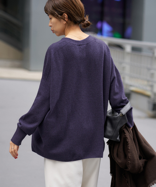 追加》Fineニュージーウール ニュアンス Vプルオーバー（ニット