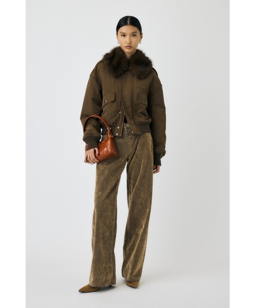 MOUSSY（マウジー）の「【25年AW新作】F/FUR COLLAR CROP ブルゾン