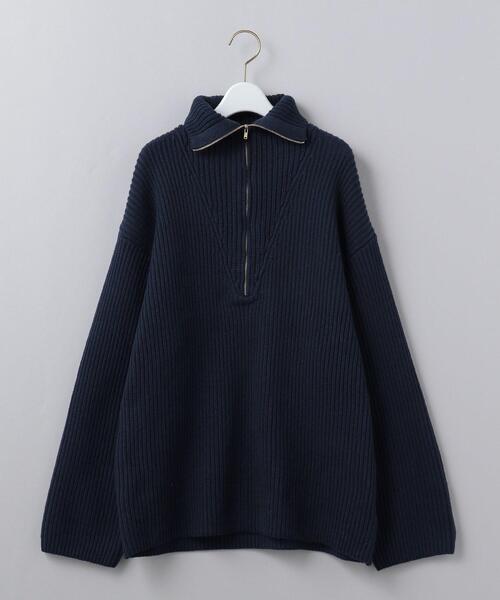 6（ロク）の「＜6(ROKU)＞HIGH ZIP SAILOR KNIT/ニット（ニット
