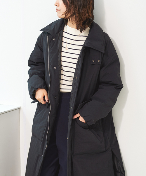 スノー】ベーセーストック ロングステンカラーダウンコート ベージュ S