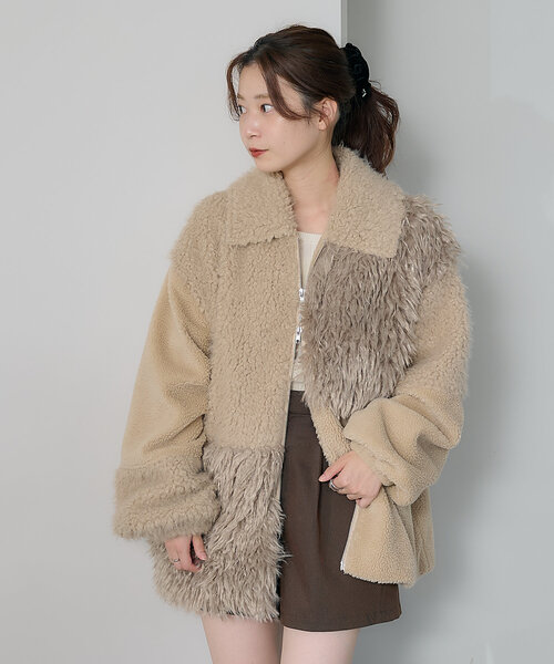 Kastane（カスタネ）の「パッチワークファーコート（その他アウター