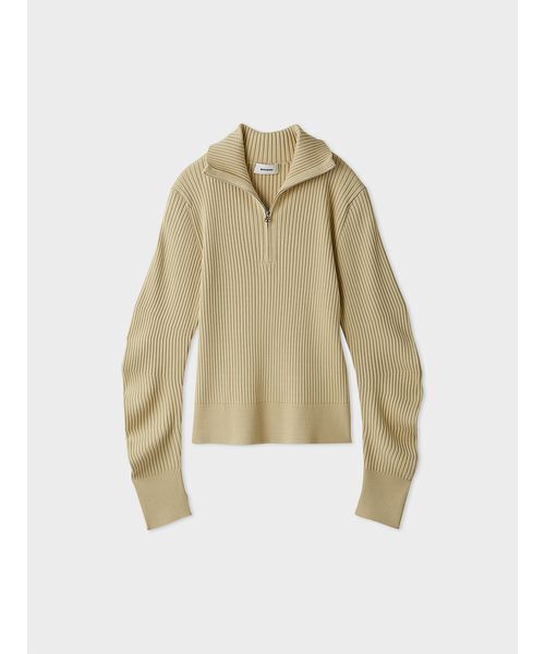 MIESROHE（ミースロエ）の「ウェーブスリーブハーフジップニット