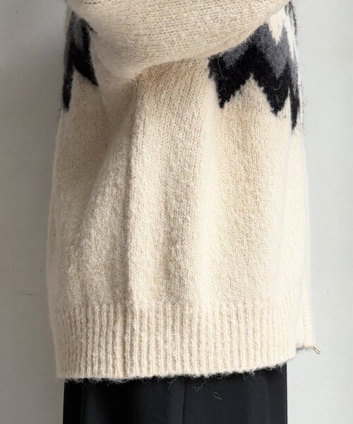 DouDou（ドゥドゥ）の「ノルディック柄ジップニットカーディガン