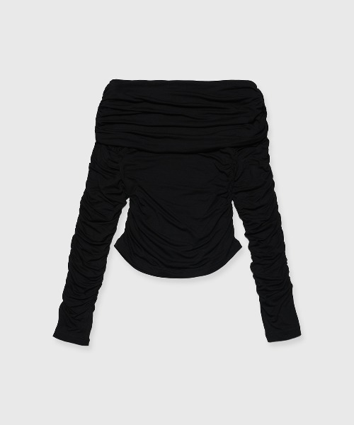 GATHER OFFSHOULDER LONG TOPS/ギャザーオフショルダーロングトップス