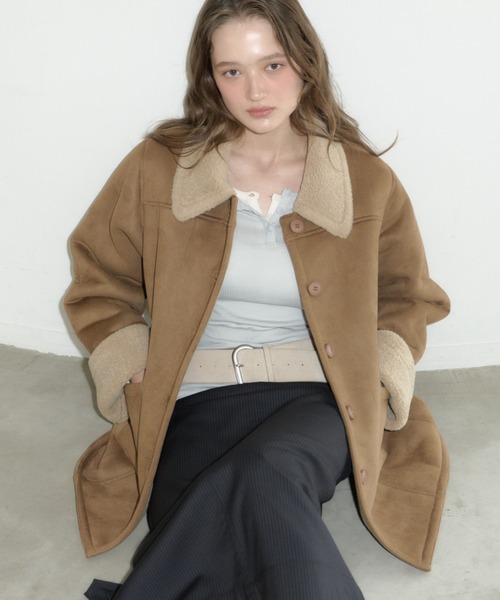 adjustable sleeve mouton coat / アジャスタブルスリーブムートン