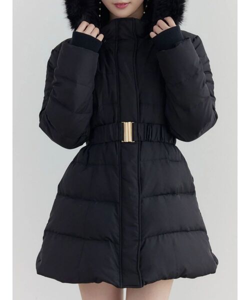 セール】フェイクファーフードレディダウンコート（ダウンジャケット