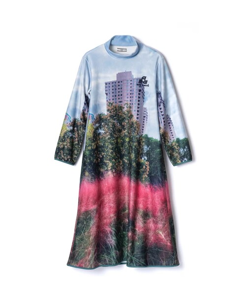 NON TOKYO/ノントーキョー】PRINT FLEECE HI-NECK ONE-PIECE/プリント
