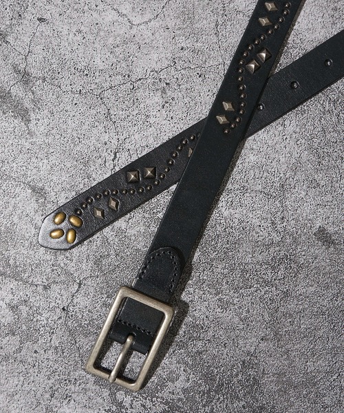 25mm スタッズレザーベルト（ベルト）｜ADPOSION（アドポーション）の