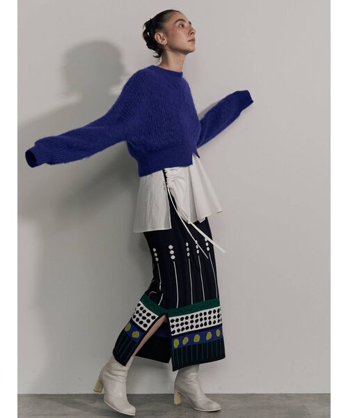 UN3D.（アンスリード）の「ミックスドットジャカードニットスカート